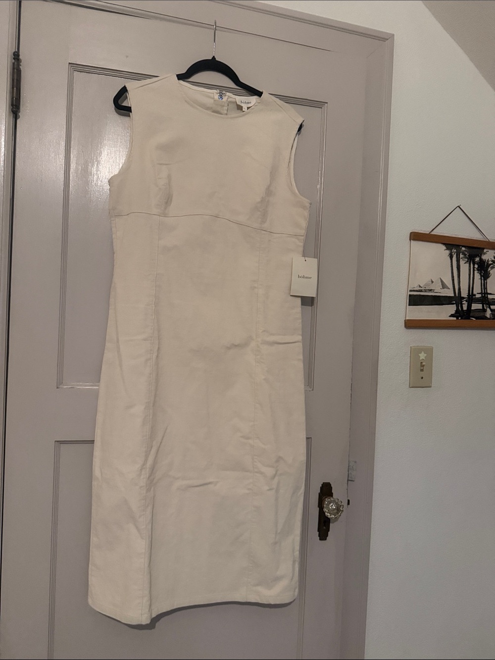 Sleeveless Cream Cord Dress XL